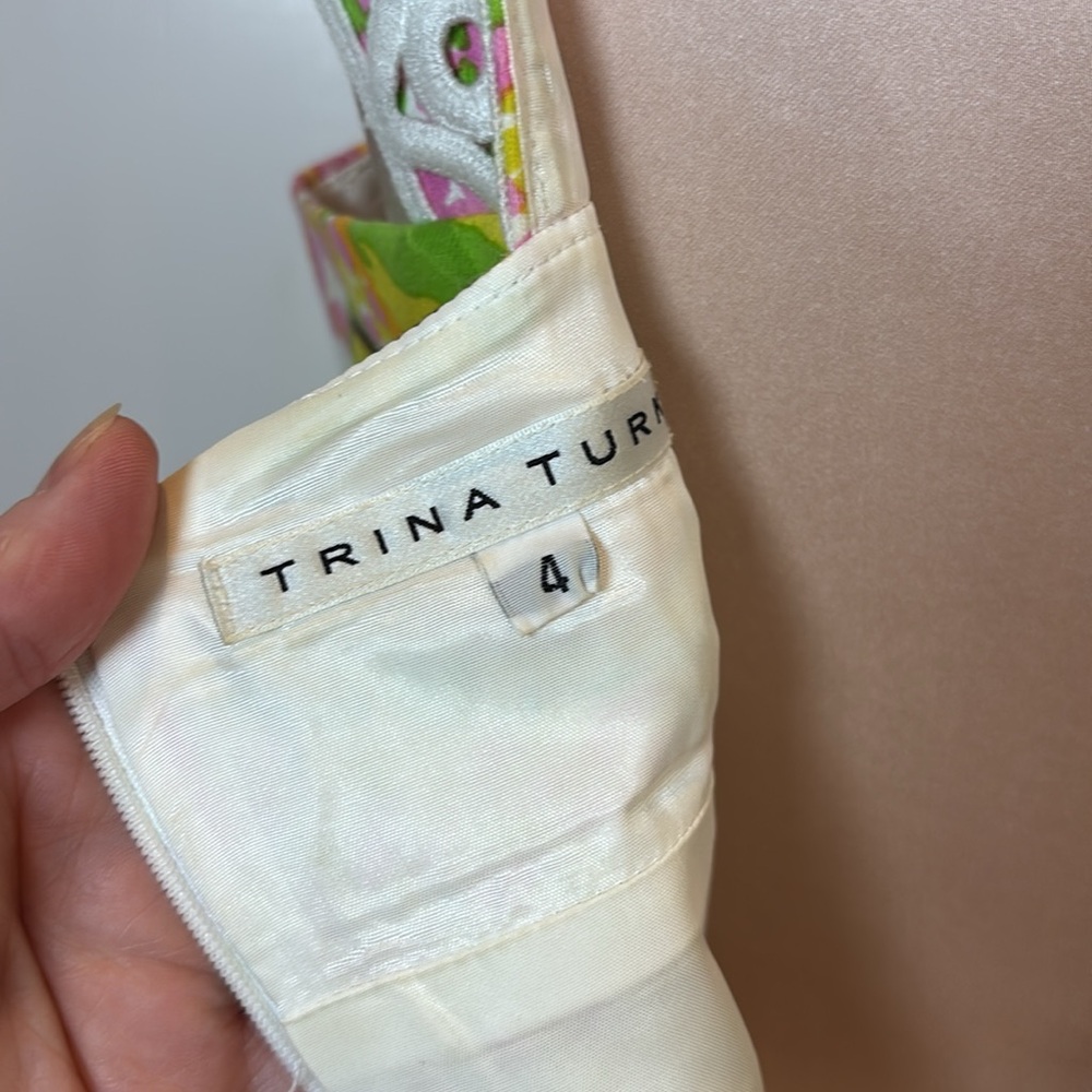 Trina Turk Tropical Print Cotton Shift Dress Size 4 - Picture 6 of 12
